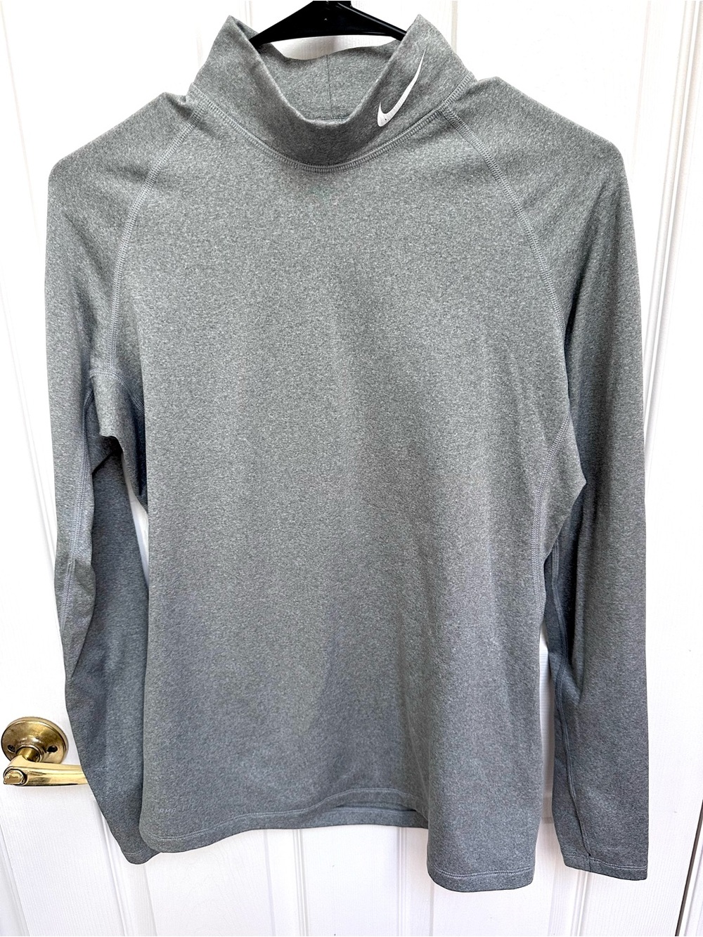 Nike Gray Long-Sleeve Mock Neck Performance Top